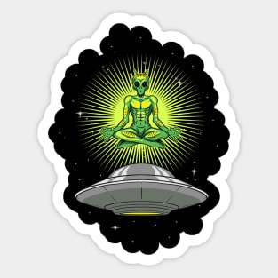 UFO Alien Yoga Sticker